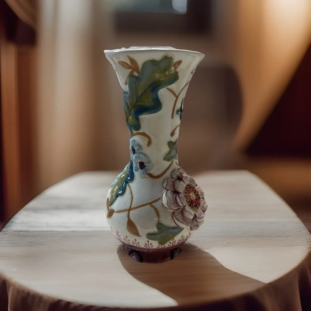Tracy Potter Hand‎ Painted Floral Bud Vase